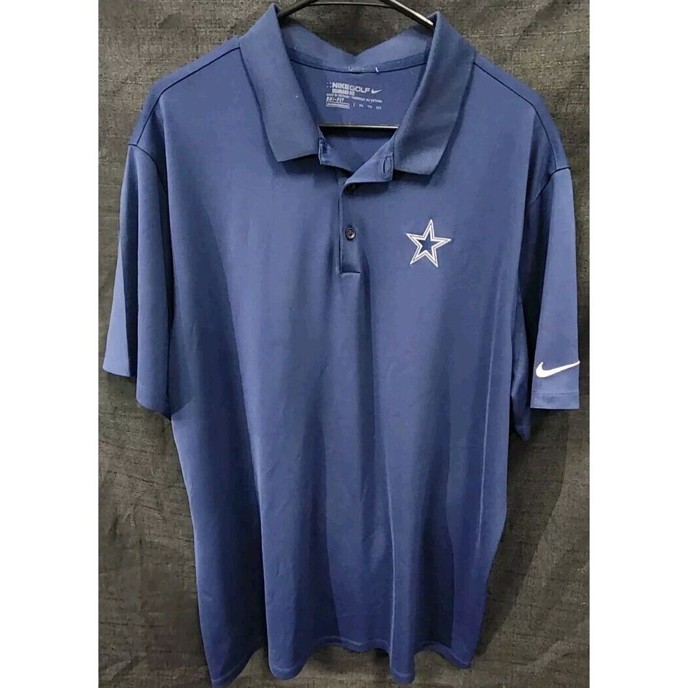 Nike Golf Standard Fit Polo Cowboys NFL Navy Blue Logo Mens XXL 2X